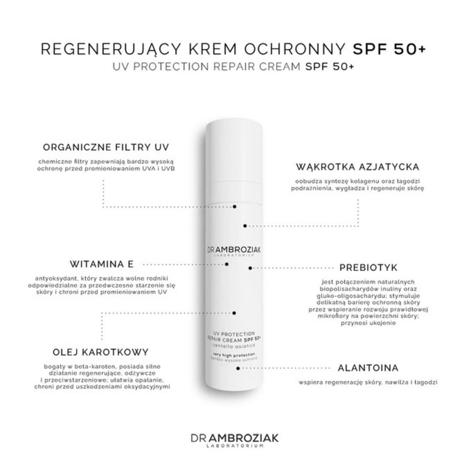  Dr Ambroziak zestaw Regenerujący krem ochronny SPF50 50 ml + Pianka myjąca 150 ml