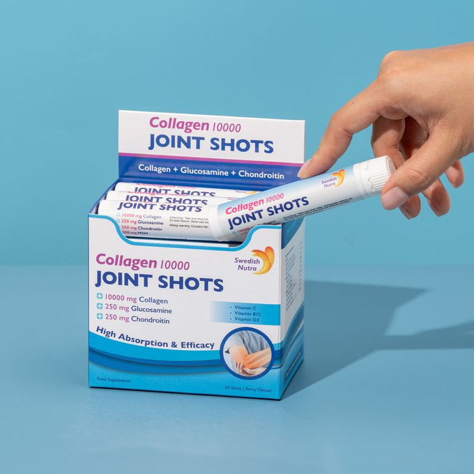 Swedish Nutra Collagen 10 000 mg Joint Shots Kolagen w shotach na stawy, 20 szt x 25 ml