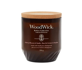 Woodwick RENEW - CHERRY BLOSSOM & VANILLA - świeca średnia 184 g