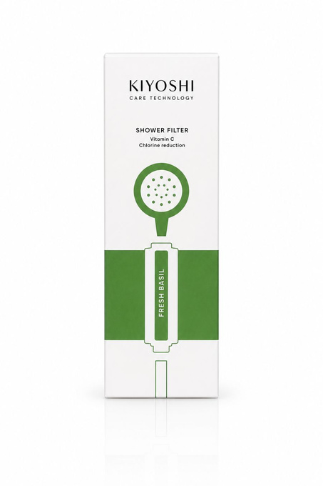 Kiyoshi Fresh Basil – filtr prysznicowy z witaminą C o zapachu świeżej bazylii, 95 g