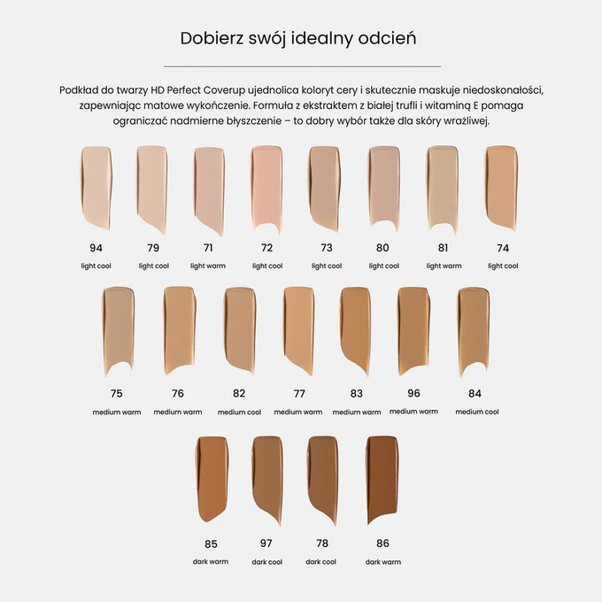 INGLOT Podkład do twarzy HD Perfect Coverup 75, 30 ml
