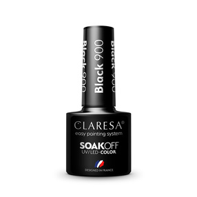 Claresa Soak Off UV/LED Color lakier hybrydowy 900 Black 5g