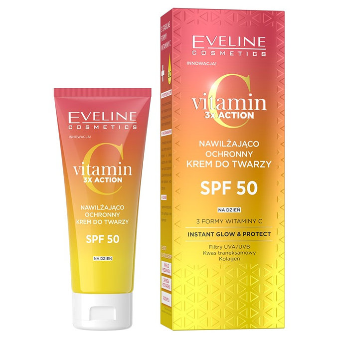 Eveline Vitamin C 3 x action Nawilżająco-ochronny krem do twarzy SPF 50