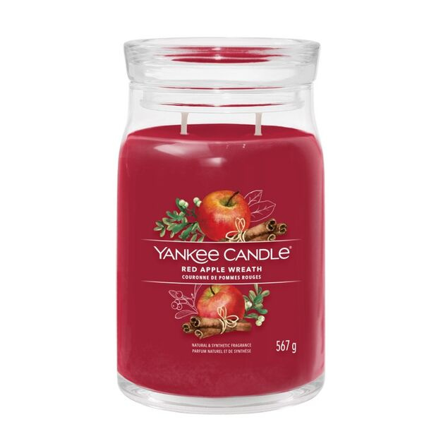 Yankee Candle Signature – Świeca duża Red Apple Wreath, 567 g