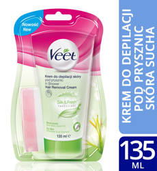 Veet krem do depilacji ciała pod prysznic skóra sucha 135 ml