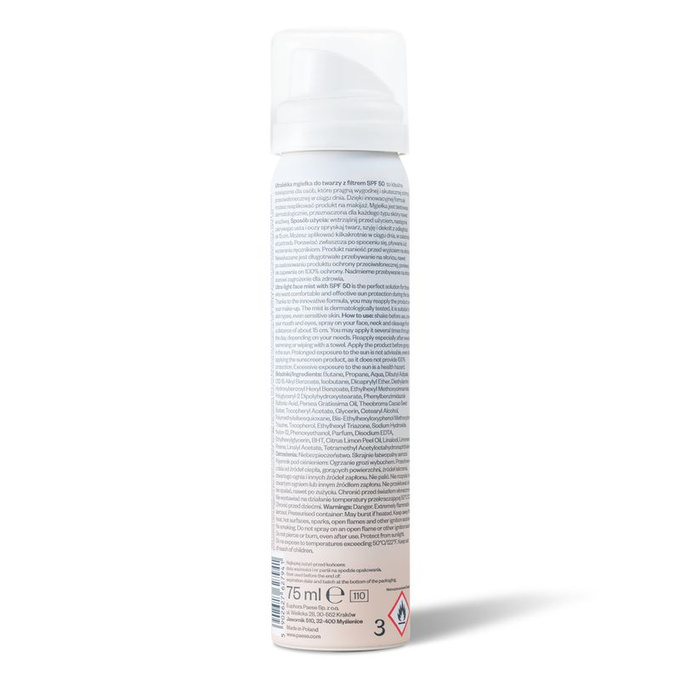 Paese Ultralekka mgiełka ochronna na makijaż SPF 50, 75 ml