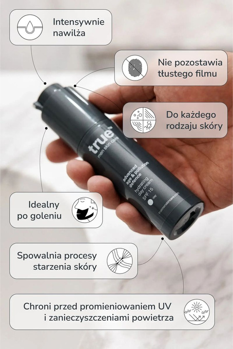 true™ men skin care Nawilżający krem na dzień SPF 15, 50 ml