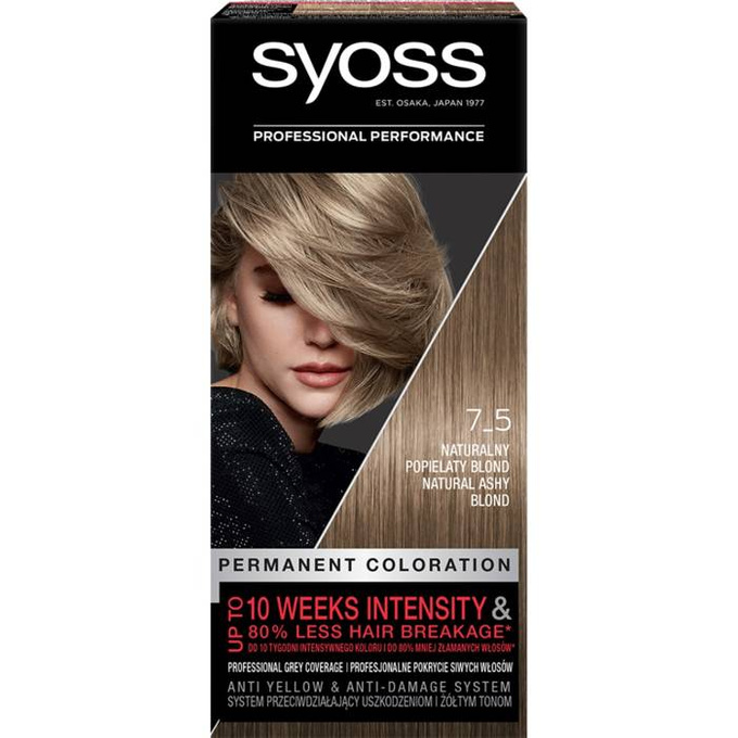 Permanent Coloration farba do włosów trwale koloryzująca 7_5 Naturalny Popielaty Blond