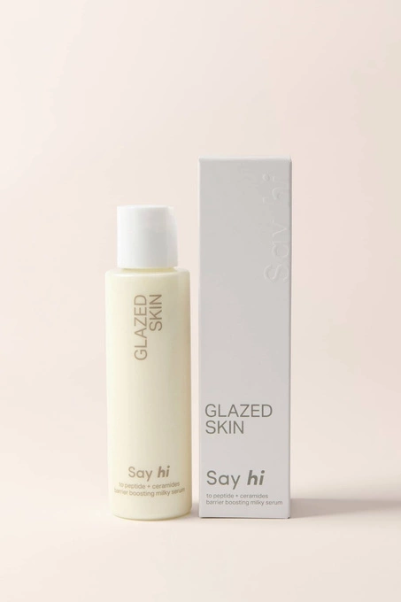 SAY HI, GLAZED SKIN mleczne serum wzmacniające barierę z peptydem i ceramidami