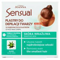 Sensual plastry do depilacji twarzy Aloes 12szt + tubka z oliwką łagodzącą 10 ml