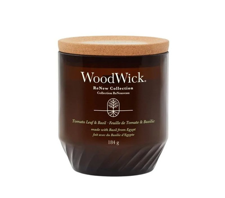 Woodwick RENEW - TOMATO LEAF & BASIL - świeca średnia 184 g