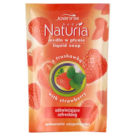 Naturia Body mydło w płynie opakowanie uzupełniające z truskawką 300 ml