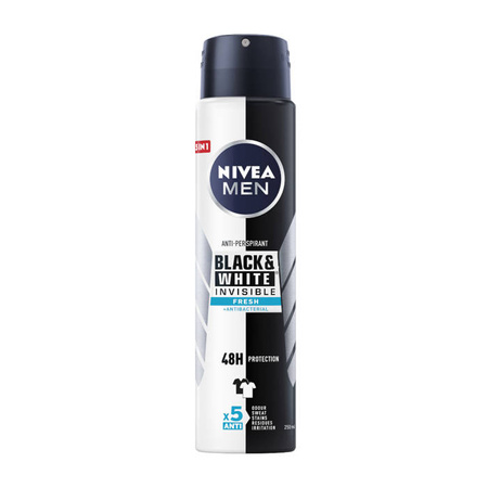 Men Black&White Invisible Fresh antyperspirant spray 250 ml