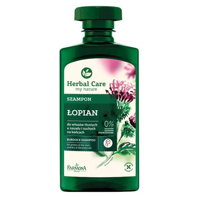 Herbal Care Łopian szampon do włosów tłustych u nasady i suchych na końcach 330 ml