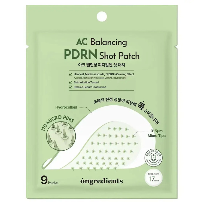 Ongriedents AC Balancing PDRN Shot Patch plastry na wypryski, 9 szt