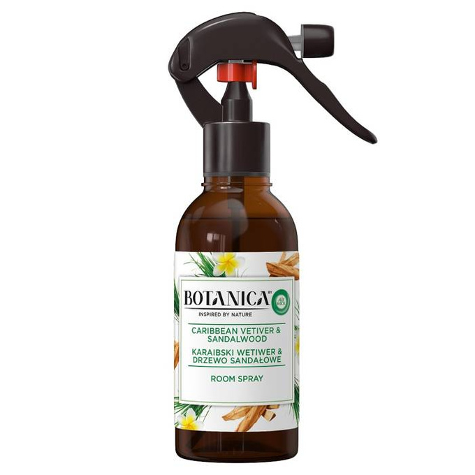 Botanica Room Spray odświeżacz powietrza w sprayu Karaibski Wetiwer & Drzewo Sandałowe 236 ml