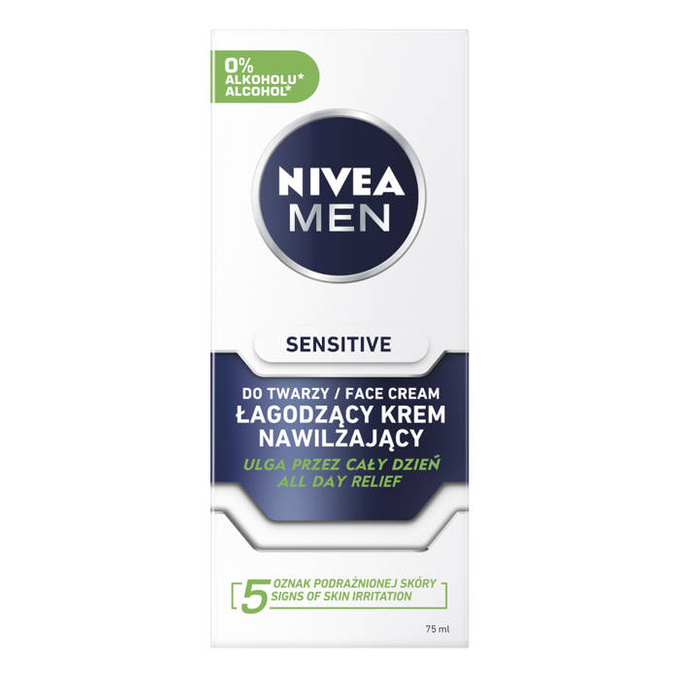 Men Sensitive łagodzący krem nawilżający do twarzy 75 ml