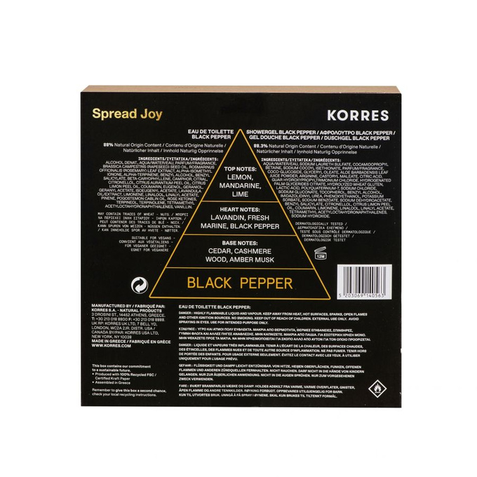 Korres Zestaw Black Pepper Zapach EDT + Żel pod prysznic