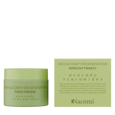 Nacomi Rich&comfy regeneration - Krem do twarzy  Awokado 40 ml