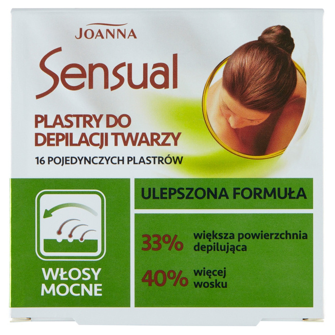 Sensual plastry do depilacji twarzy włosy mocne 16szt + tubka z oliwką łagodzącą 10 ml