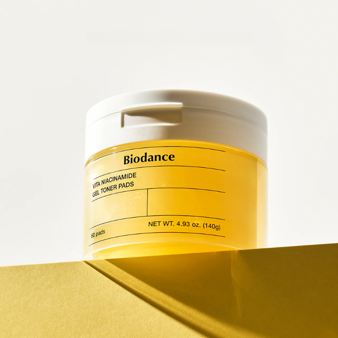 BIODANCE Vita Niacinamide Gel Toner Pad Rozświetlające płatki tonizujące, 60 szt