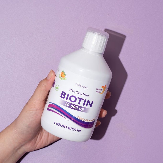 Swedish Nutra Biotin 10 000 mcg Biotyna na włosy, 500 ml