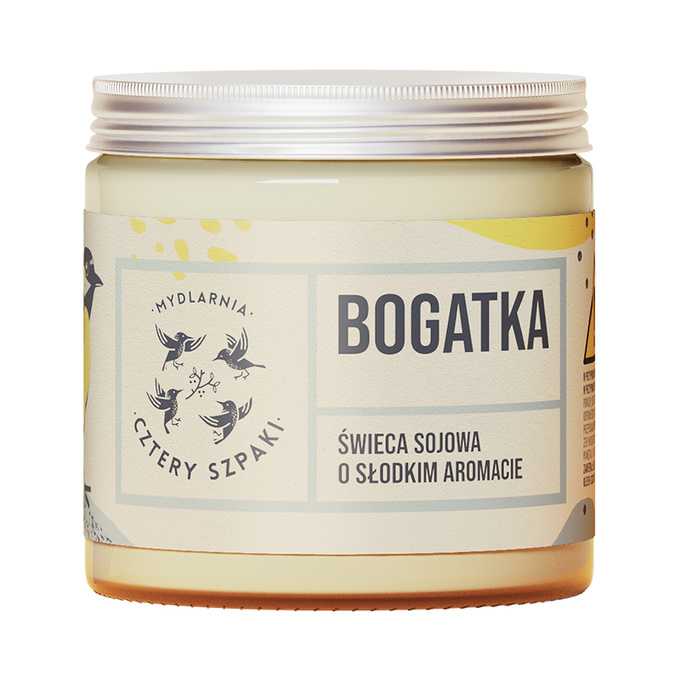 4 Szpaki Bogatka - naturlana świeca sojowa kwiatowa