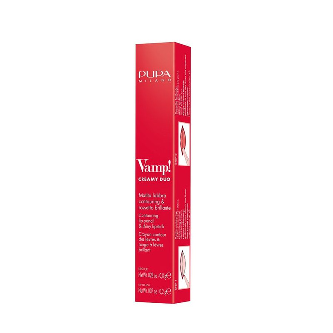 PUPA Milano Vamp! Creamy Duo Pomadka i konturówka do ust - 020 Brown Nude, 1 g