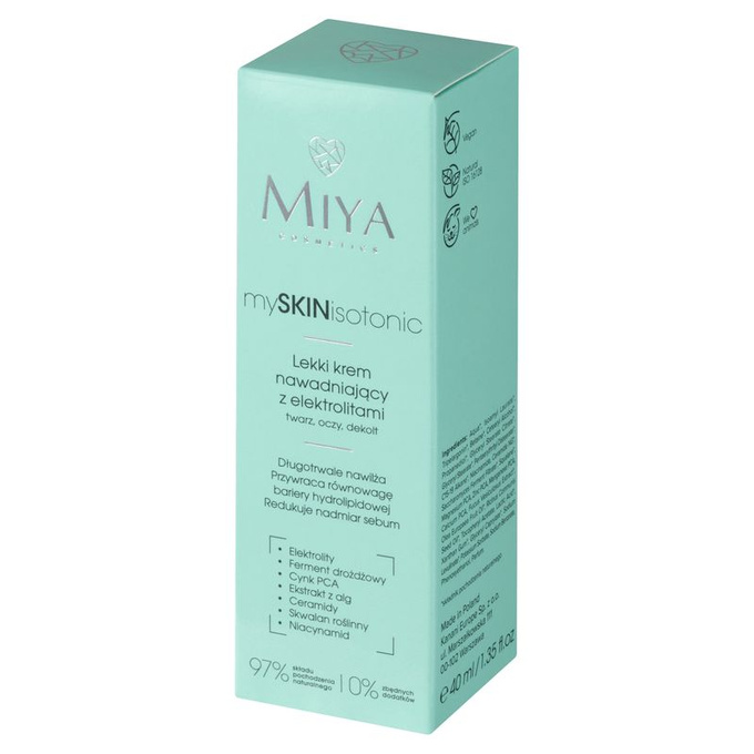 Miya mySKINisotonic – Lekki krem nawadniający z elektrolitami, 40 ml