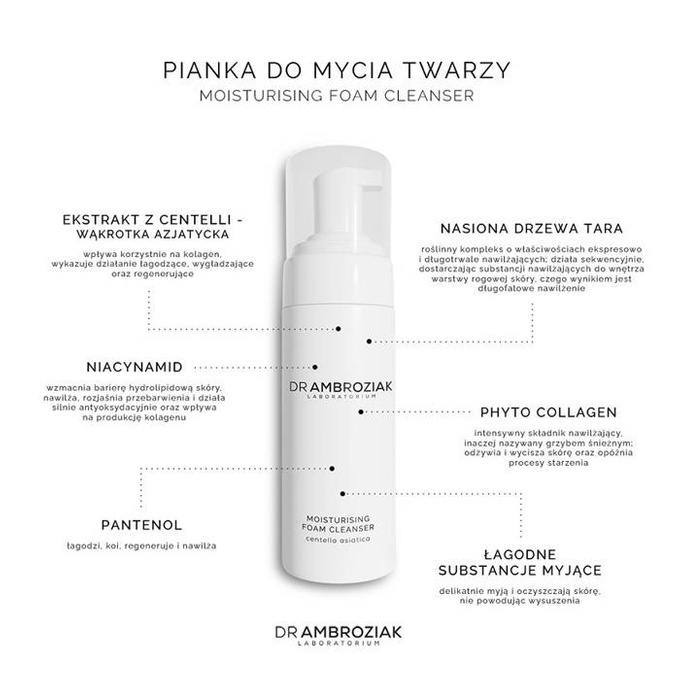 Dr Ambroziak Moisturising Foam Cleanser Pianka myjąca 150 ml