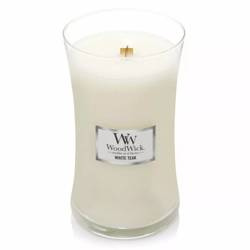 WoodWick Świeca duża White teak 600g