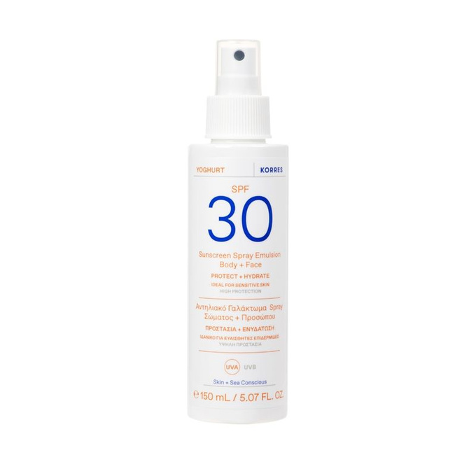 Korres Yoghurt Spray do ciała i twarzy SPF30, 150 ml