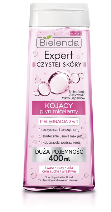 Bielenda Expert Czystej Skóry Kojący płyn micelarny 3w1, 400 ml