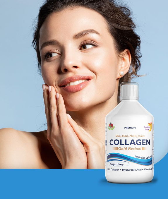 Swedish Nutra Collagen Gold Retinol 12 500 mg Kolagen morski z retinolem, 500 ml