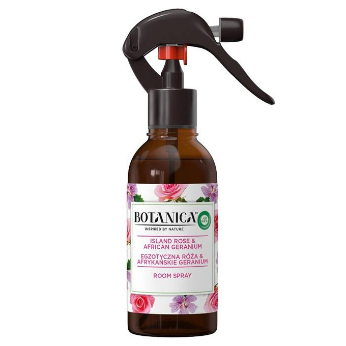 Botanica Room Spray odświeżacz powietrza w sprayu Egzotyczna Róża & Afrykańskie Geranium 236 ml