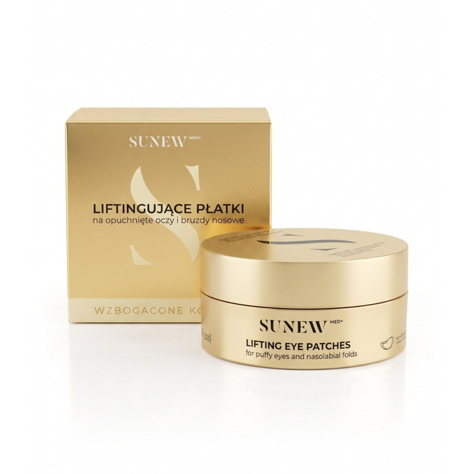 SunewMed+ Liftingujące płatki na opuchnięte oczy i bruzdy nosowe XXL z kofeiną 60 szt