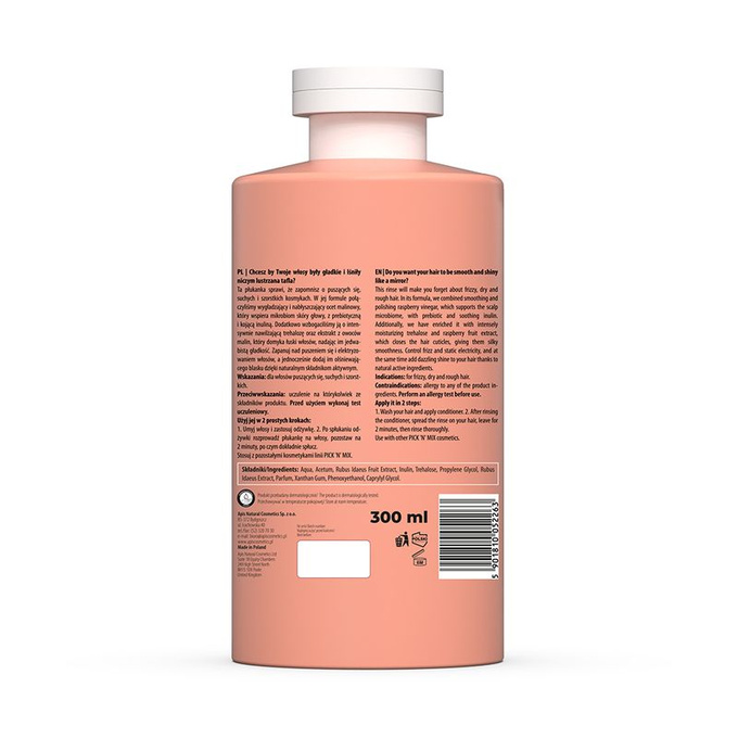 Apis  PICK'N'MIX Wygładzająca malinowa płukanka octowa do włosów, 300 ml