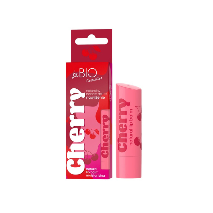 beBIO Naturalny balsam do ust nawilżający z dodatkiem oleju z wiśni, 5 g