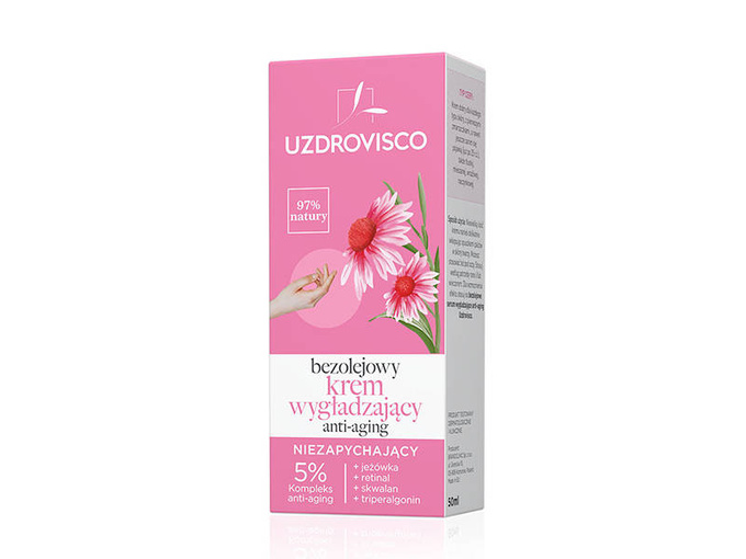 UZDROVISCO Bezolejowy krem wygładzający anti-aging, niezapychający 50 ml