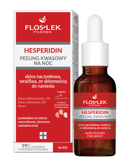 Floslek Peeling kwasowy na noc dla skóry naczynkowej