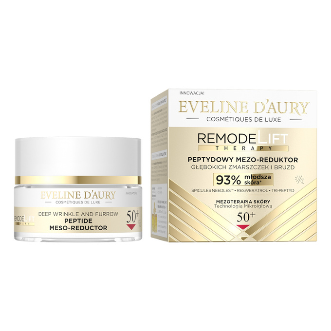 Eveline d'Aury Remodelift Therapy Peptydowy mezo-reduktor głębokich zmarszczek i bruzd 50+, 50 ml