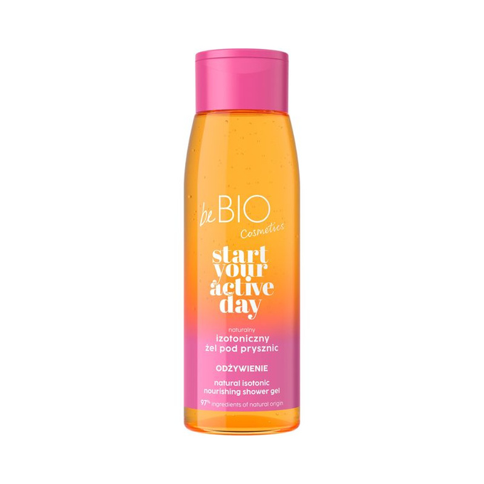 beBIO Start Your Active Day Naturalny Izotoniczny żel pod prysznic ODŻYWIENIE, 400 ml