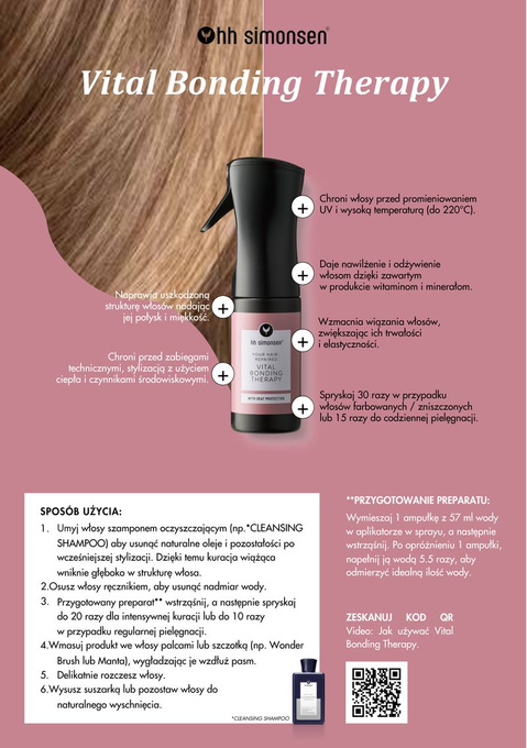 HH SIMONSEN Vital Bonding Intensywna Kuracja Odbudowująca włosy, 30 ml