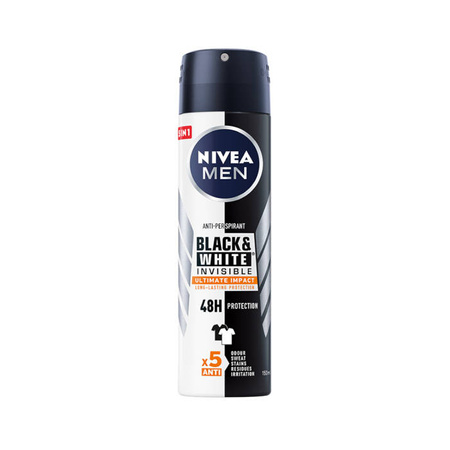 Men Black&White Invisible Ultimate Impact antyperspirant spray 150 ml