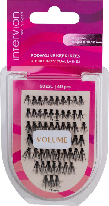 intervion Kępki rzęs podwójna objętość mix 8,10,12 mm, 60 szt