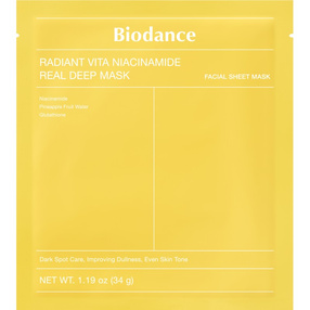 BIODANCE Radiant Vita Niacinamide Real Deep Mask Hydrożelowa maska w płachcie, 1 szt