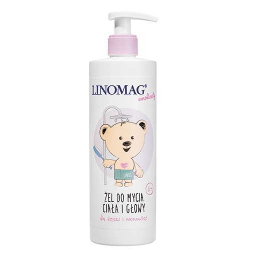 Linomag Żel do mycia ciała i głowy dla dzieci i niemowląt, 400 ml