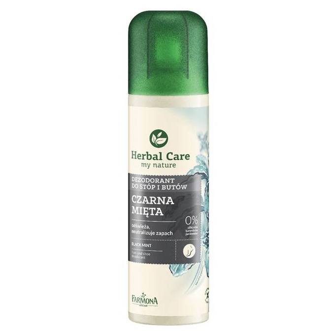 Herbal Care Czarna Mięta odświeżający dezodorant do stóp i butów 150 ml