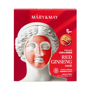 Mary&May Vegan Collagen Red Ginseng Mask Hydrożelowa maska na twarz, box 4 szt
