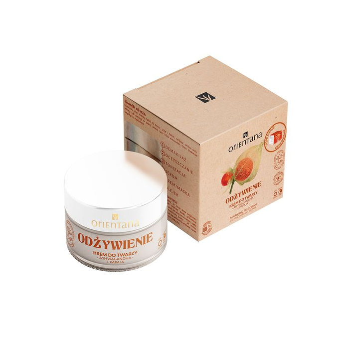 Orientana Krem do twarzy Ashwagandha i Papaja, 40 ml